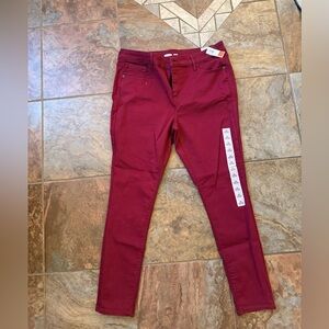 Burgundy Slim Fit Pants